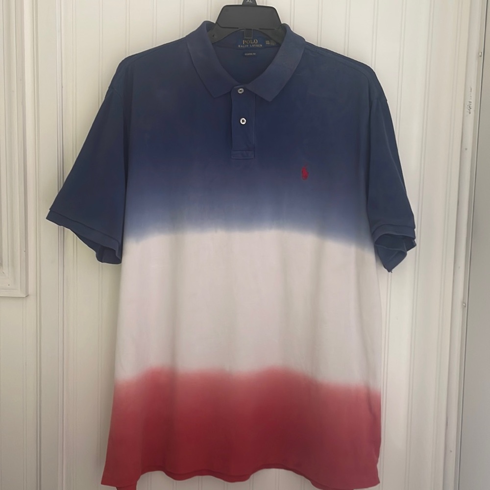 POLO Ralph Lauren classic fit 100% cotton logo polo red, white,‎ and blue XXL